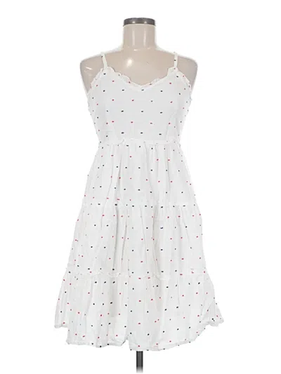 Pre-owned Sim & Sam Casual Dress In White