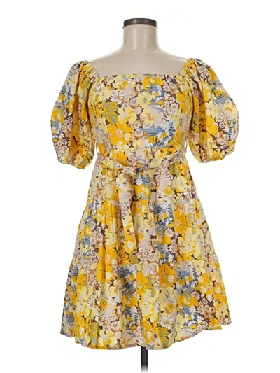Pre-owned Sim & Sam Casual Dress In Yellow