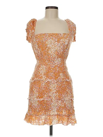 Pre-owned Sim & Sam Cocktail Dress In Orange