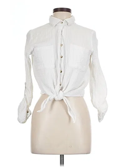 Pre-owned Sim & Sam Long Sleeve Blouse In Ivory