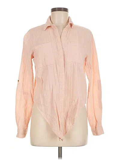 Pre-owned Sim & Sam Long Sleeve Blouse In Pink