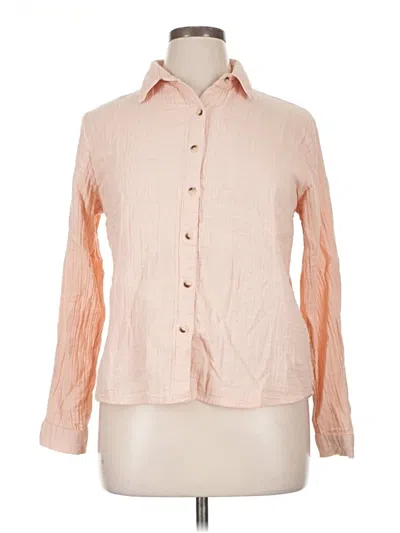 Pre-owned Sim & Sam Long Sleeve Button Down Shirt In Orange