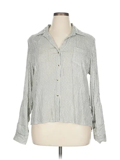 Pre-owned Sim & Sam Long Sleeve Button Down Shirt In White