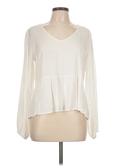 Pre-owned Sim & Sam Long Sleeve T-shirt In White