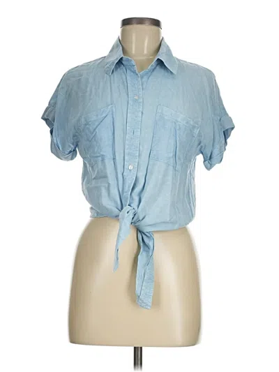 Pre-owned Sim & Sam Short Sleeve Blouse In Blue