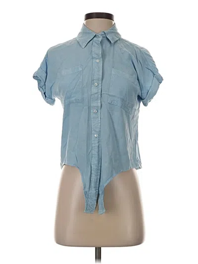 Pre-owned Sim & Sam Short Sleeve Blouse In Blue
