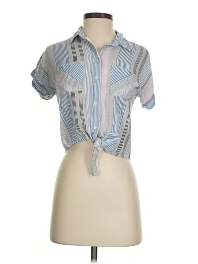 Pre-owned Sim & Sam Short Sleeve Blouse In Blue