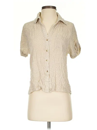 Pre-owned Sim & Sam Short Sleeve Blouse In Brown