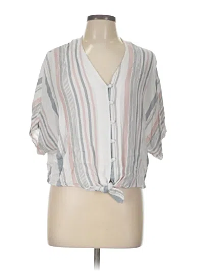 Pre-owned Sim & Sam Short Sleeve Blouse In Gray