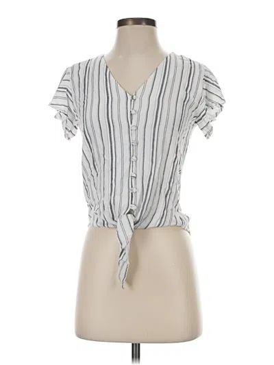 Pre-owned Sim & Sam Short Sleeve Blouse In Gray