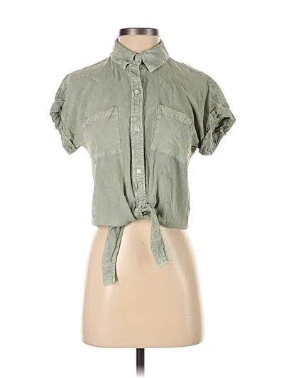 Pre-owned Sim & Sam Short Sleeve Blouse In Green