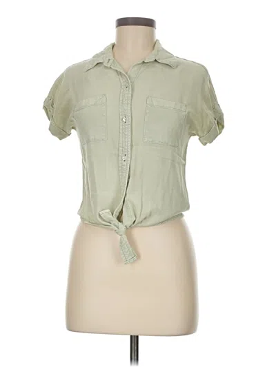 Pre-owned Sim & Sam Short Sleeve Blouse In Green