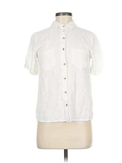 Pre-owned Sim & Sam Short Sleeve Button Down Shirt In White
