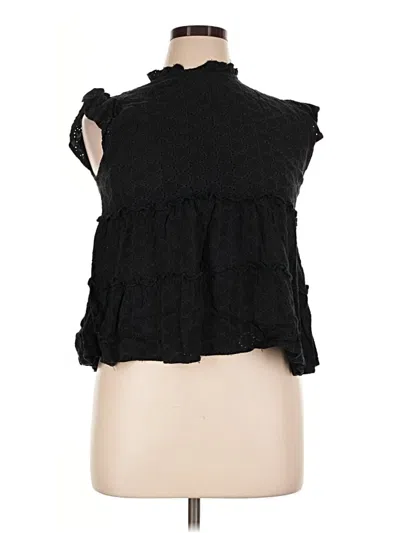 Pre-owned Sim & Sam Sleeveless Blouse In Black