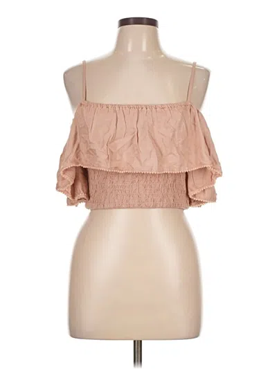 Pre-owned Sim & Sam Sleeveless Blouse In Brown