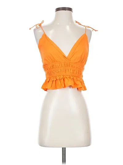 Pre-owned Sim & Sam Sleeveless Blouse In Orange