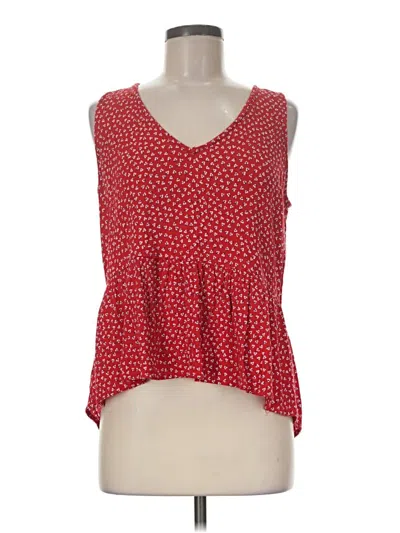 Pre-owned Sim & Sam Sleeveless Blouse In Red