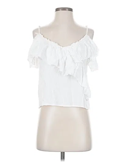 Pre-owned Sim & Sam Sleeveless Blouse In White