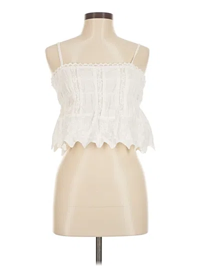 Pre-owned Sim & Sam Sleeveless Blouse In White