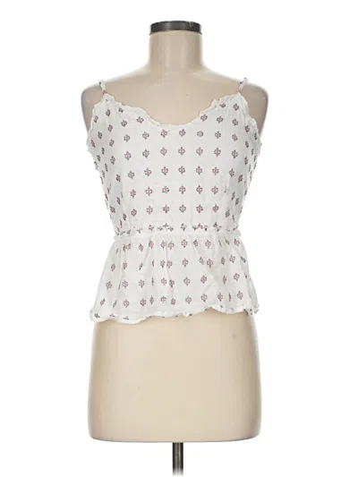 Pre-owned Sim & Sam Sleeveless Blouse In White