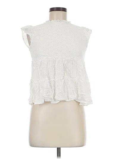 Pre-owned Sim & Sam Sleeveless Blouse In White