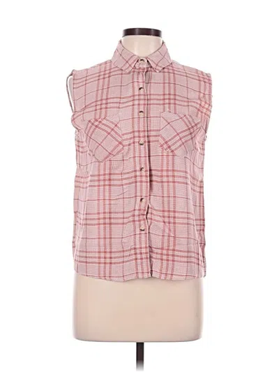 Pre-owned Sim & Sam Sleeveless Button Down Shirt In Pink