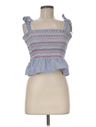 Pre-owned Sim & Sam Sleeveless Top Blue Halter Neckline Tops