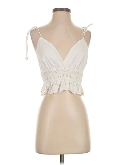 Pre-owned Sim & Sam Tank Top Ivory Strapless Neckline Tops In White