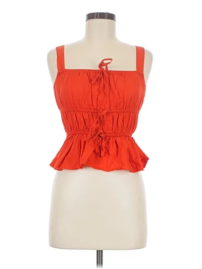 Pre-owned Sim & Sam Tank Top Orange Strapless Neckline Tops