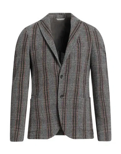 Simbols Man Blazer Grey Size 40 Virgin Wool In Gray