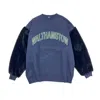 Simeon Farrar Women's Blue Walthamstow Fur Sleeve Sweatshirt In Blue