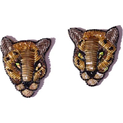 Simitri Cheetah Earrings In Gold