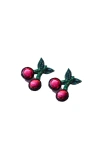 Simitri Cherry Earrings In Green