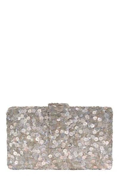 Simitri Classic Sequin Kitsch Clutch In Cloud