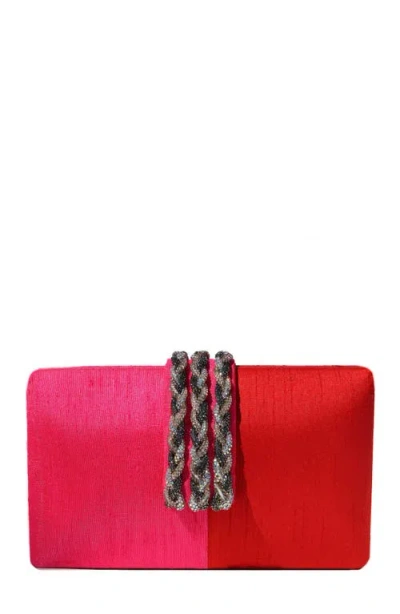 SIMITRI SIMITRI COLOR BLOCK BRAIDED CLUTCH