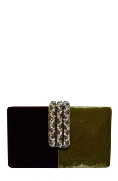 Simitri Color Block Braided Clutch In Mocha