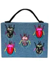 Simitri Denim Beetle Briefcase Bag In Blue