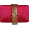 Simitri Electric Fringe Clutch In Red