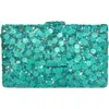 Simitri Floral Sequin Kitsch Clutch In Green