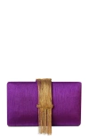 Simitri Fringe Clutch In Purple