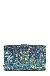 Simitri Melange Sequin Kitsch Clutch In Blue