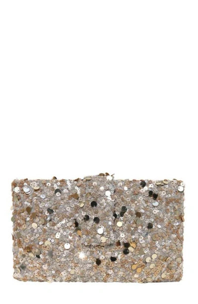 Simitri Metallic Kitsch Clutch In Neutral