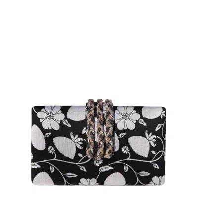 Simitri Noir Braided Fringe Clutch In Black/white