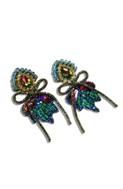Simitri Orchid Earrings In Pattern