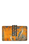 Simitri Printed Braid Clutch In Orange