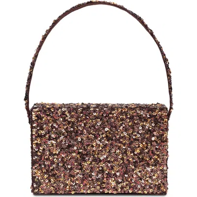 Simitri Sequin Box Clutch In Brown
