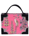 Simitri Tropical Bird Briefcase Bag In Pink
