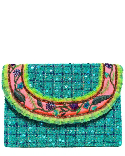 Simitri Tweed Clutch In Green