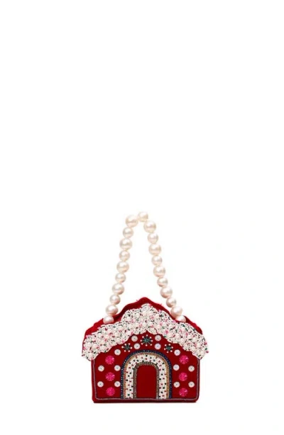Simitri Winter Cottage House Mini Bag In Red