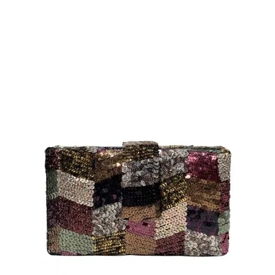 Simitri Women's Antique Zigzag Kitsch Clutch In Green/purple